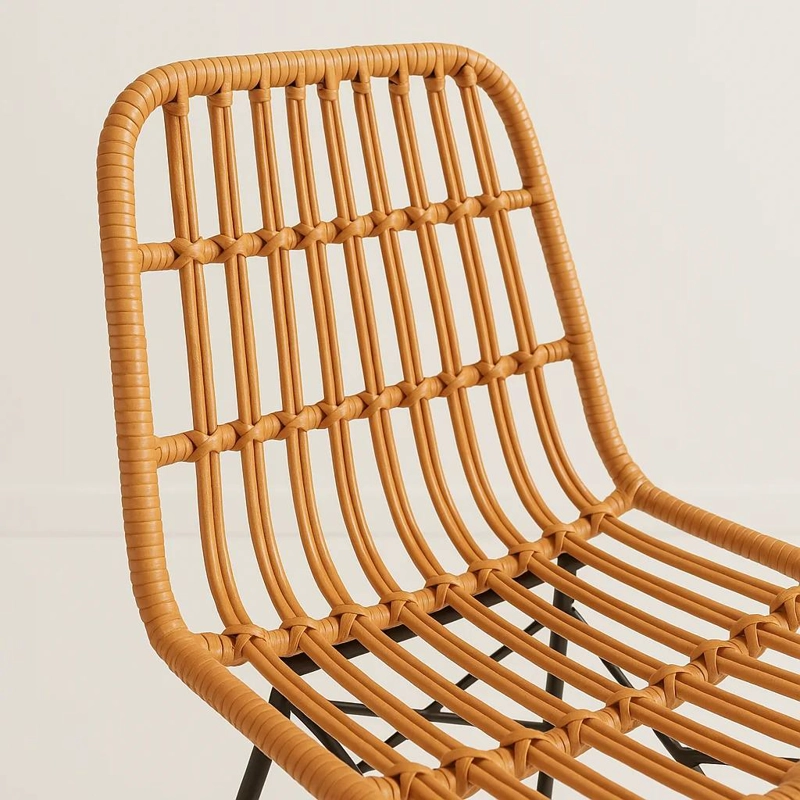 SILLA DE COMEDOR TERRAZA RATTAN GRECIA COLOR MADERA - 6