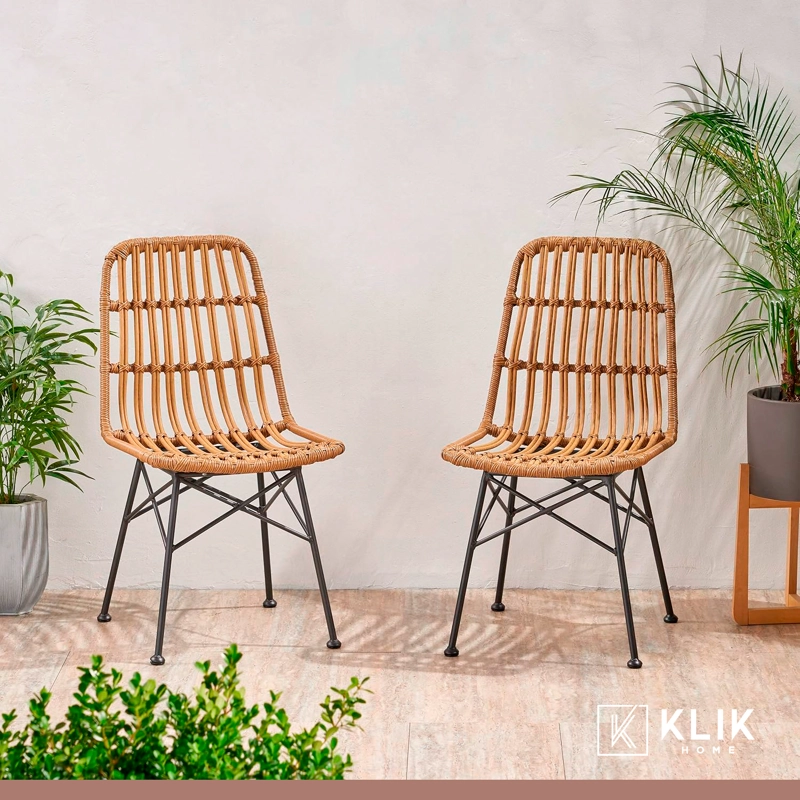 SILLA DE COMEDOR TERRAZA RATTAN GRECIA COLOR MADERA - 8