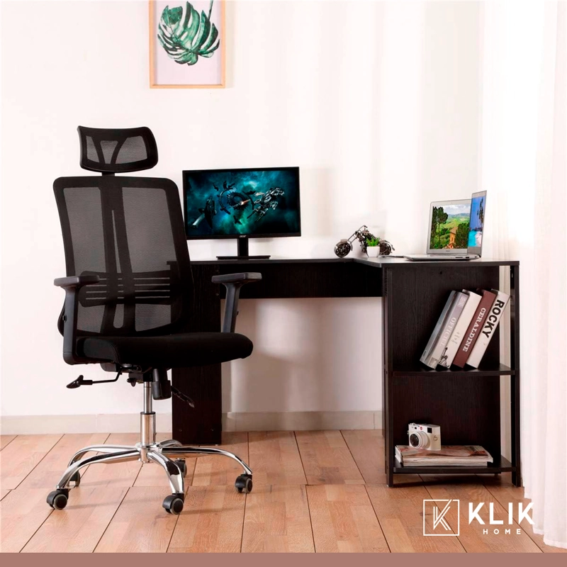 SILLA DE OFICINA MESH NEGRA EJECUTIVA CON APOYABRAZOS Y CABEZA - 8