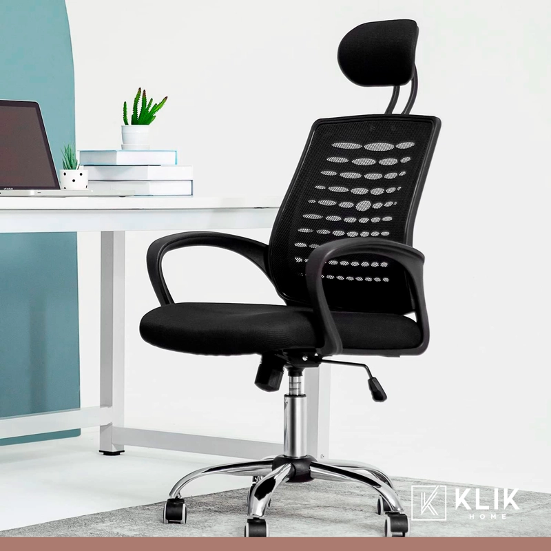 SILLA OFICINA SIMPLY MESH EN COLOR NEGRO CON APOYABRAZOS Y CABEZA - 8