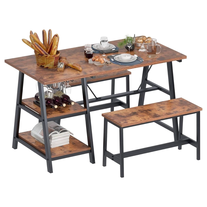 COMEDOR INDUSTRIAL CON REPISAS Y BANQUETAS - 1