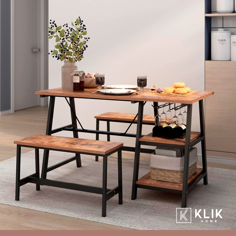 COMEDOR INDUSTRIAL CON REPISAS Y BANQUETAS - 2