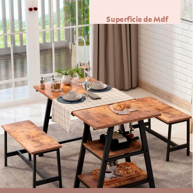 COMEDOR INDUSTRIAL CON REPISAS Y BANQUETAS - 5