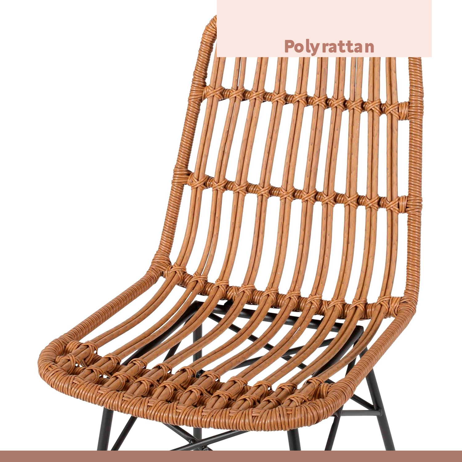 PACK DE 4 SILLAS DE COMEDOR TERRAZA RATTAN GRECIA COLOR MADERA - 6
