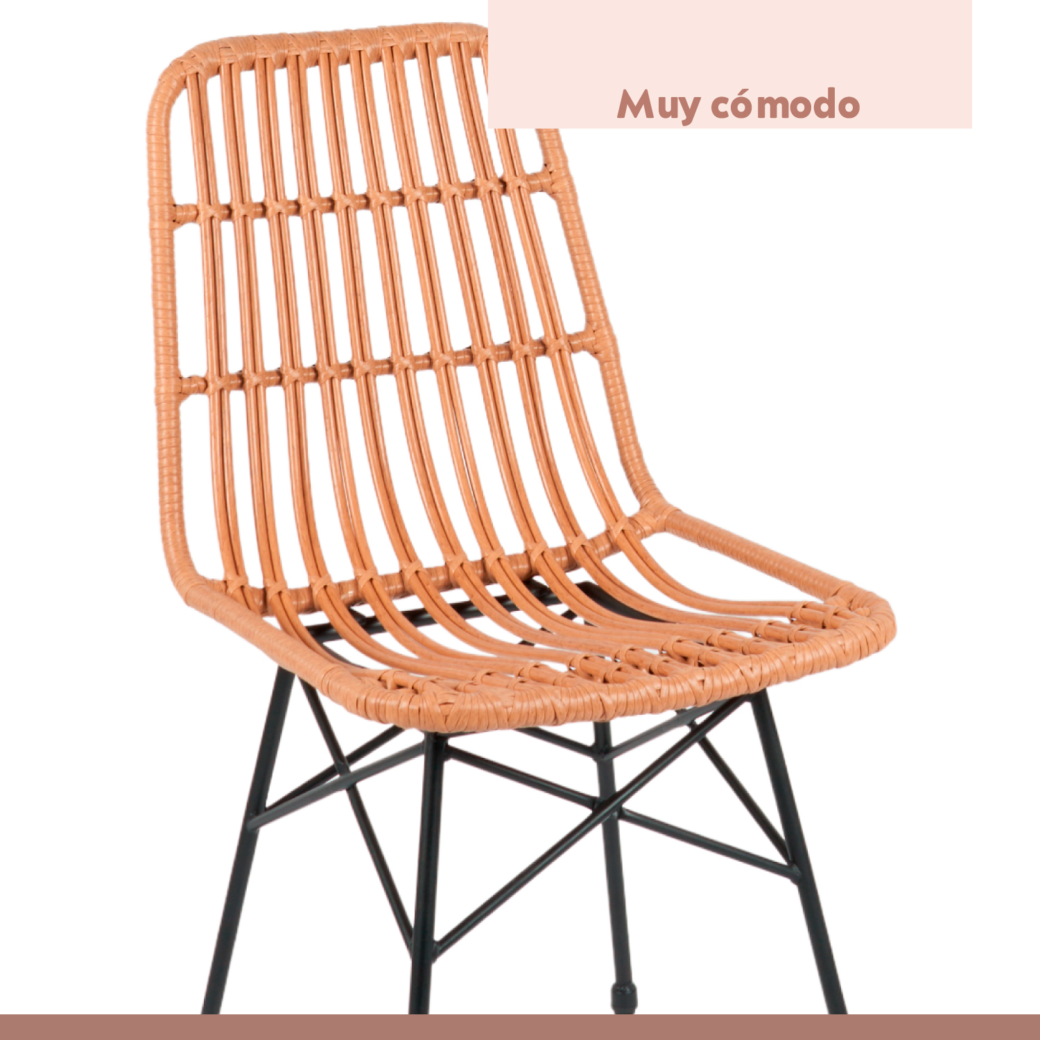 PACK DE 4 SILLAS DE COMEDOR TERRAZA RATTAN GRECIA COLOR MADERA - 7