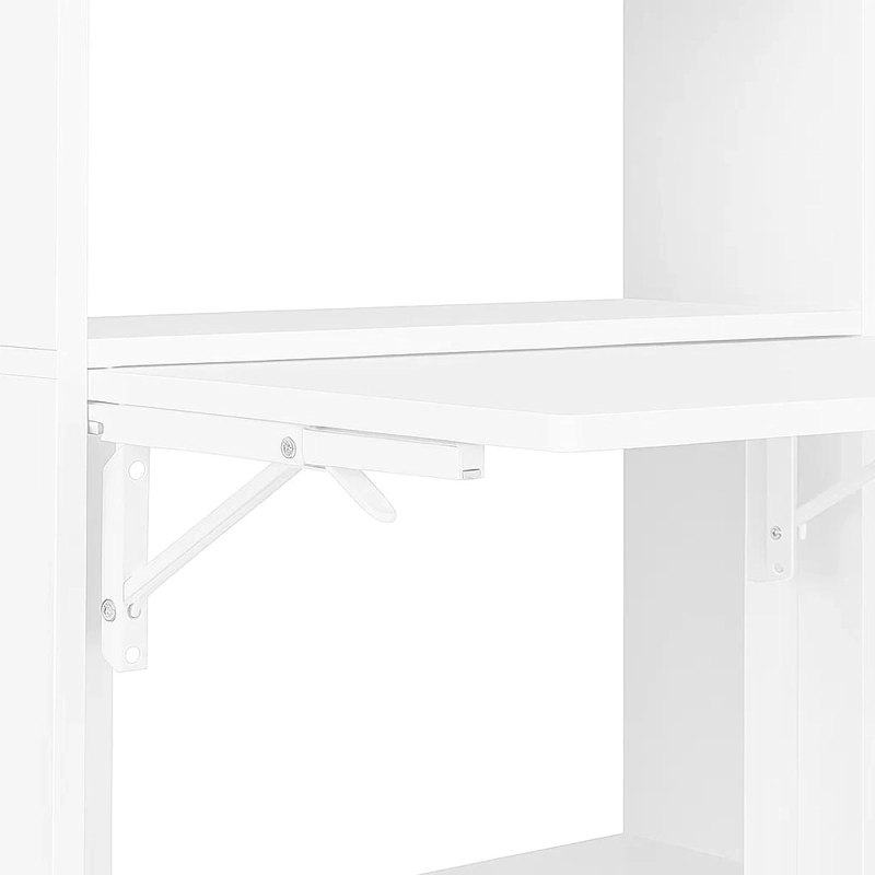 ESTANTERIA CON ESCRITORIO PLEGABLE COMPACTO 64X20X145 - BLANCO - 6