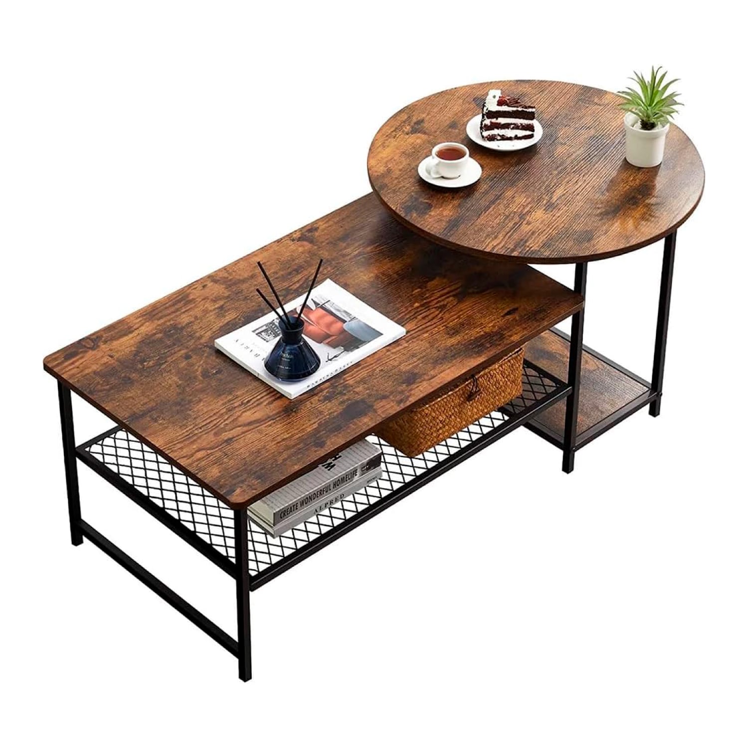 SET DE MESAS DE CENTRO INDUSTRIAL EN MDF - DISEÑO DÚO MODULAR - 1