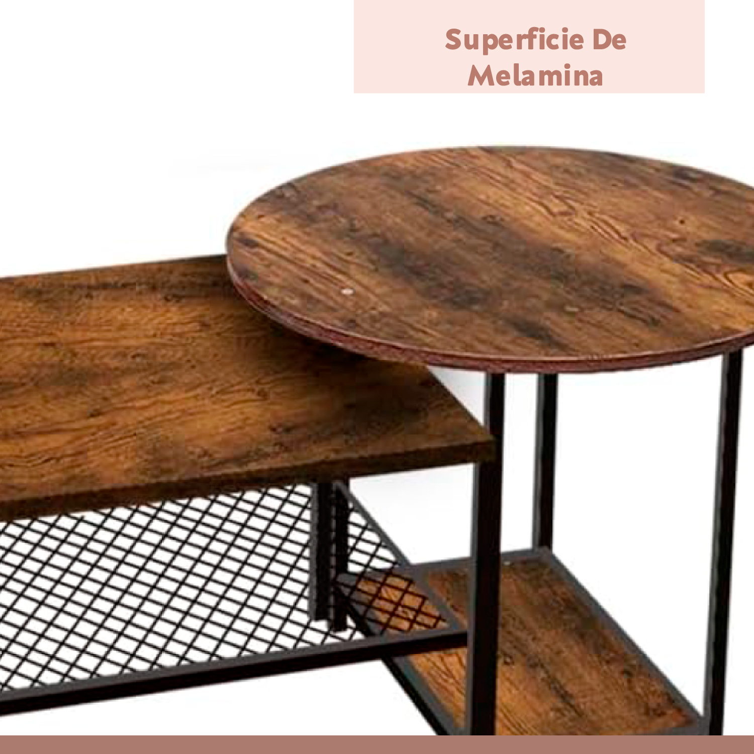 SET DE MESAS DE CENTRO INDUSTRIAL EN MDF - DISEÑO DÚO MODULAR - 5