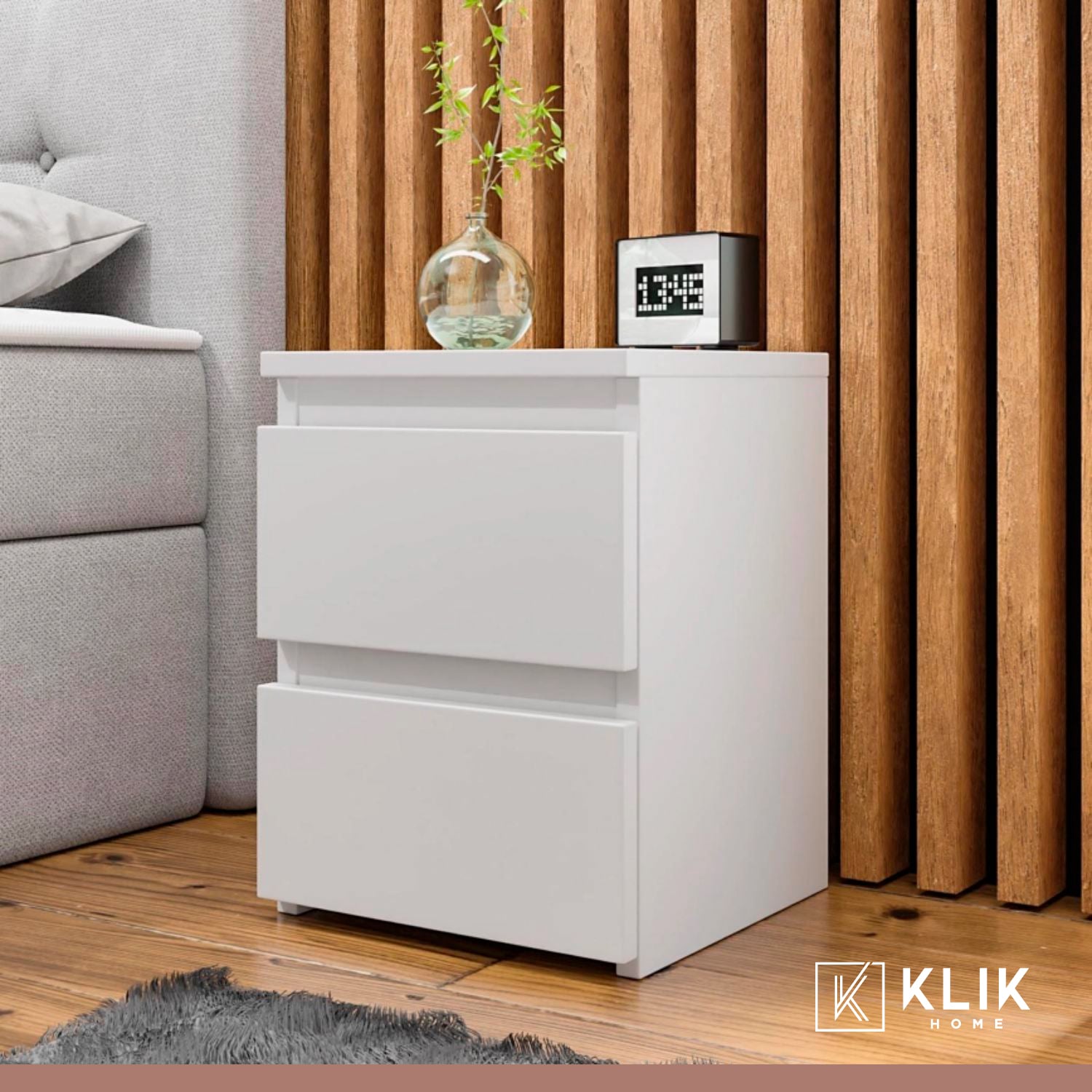 PACK DE 2 VELADORES CAJON DOBLE MINIMAL BLANCO - 2