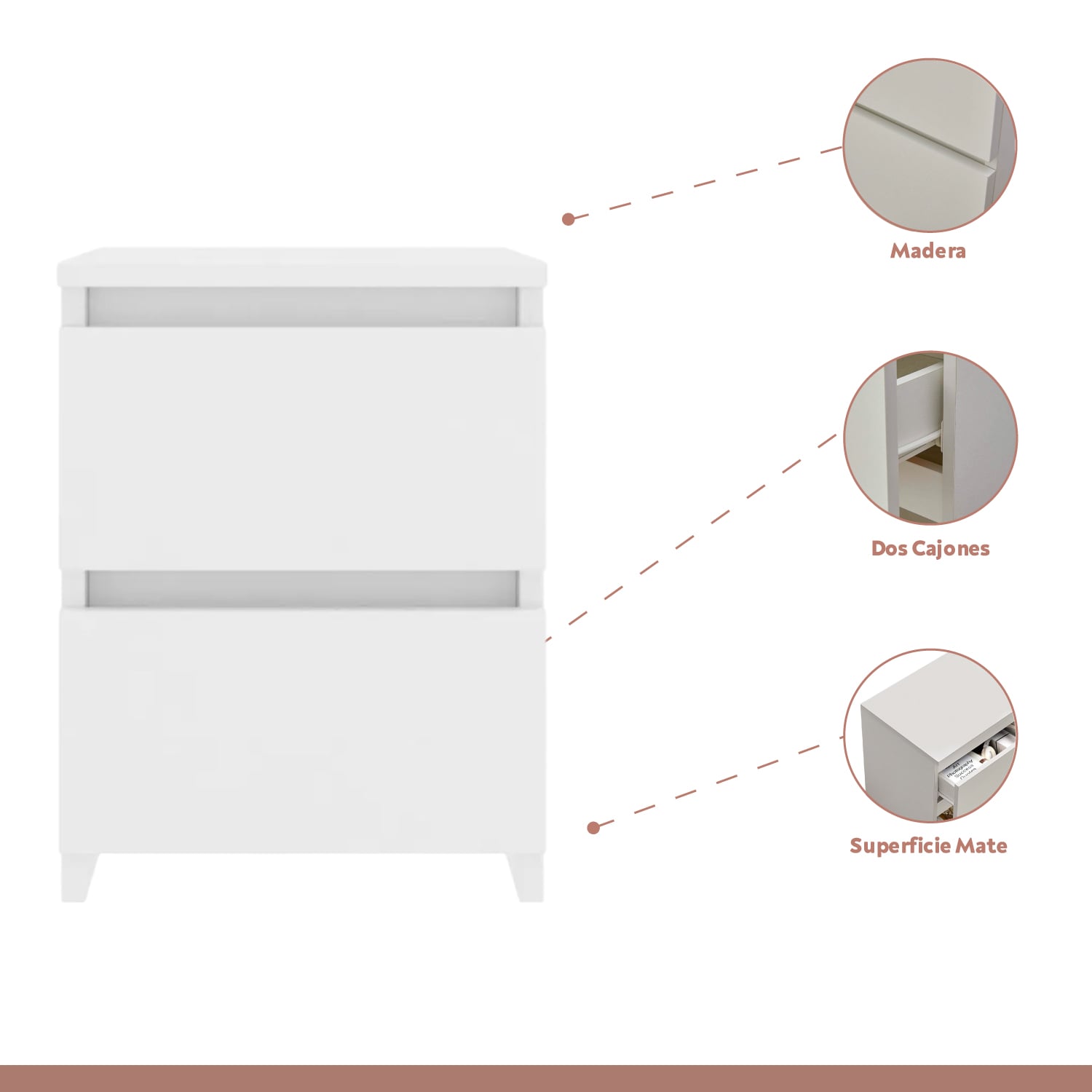 PACK DE 2 VELADORES CAJON DOBLE MINIMAL BLANCO - 3