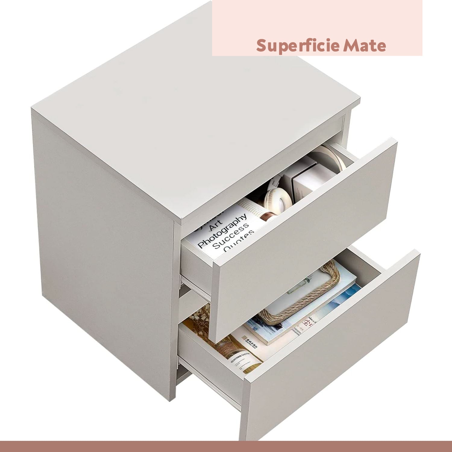 PACK DE 2 VELADORES CAJON DOBLE MINIMAL BLANCO - 7