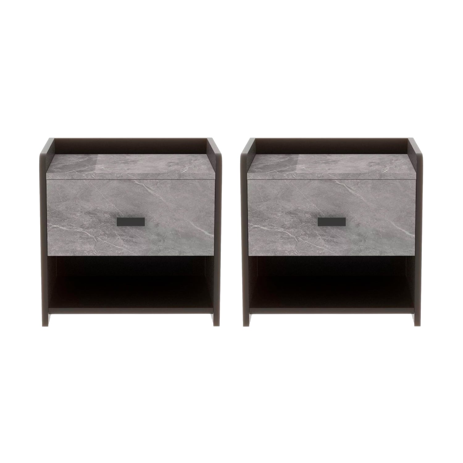 PACK DE 2 VELADORES MARMOL MDF GRIS - 1