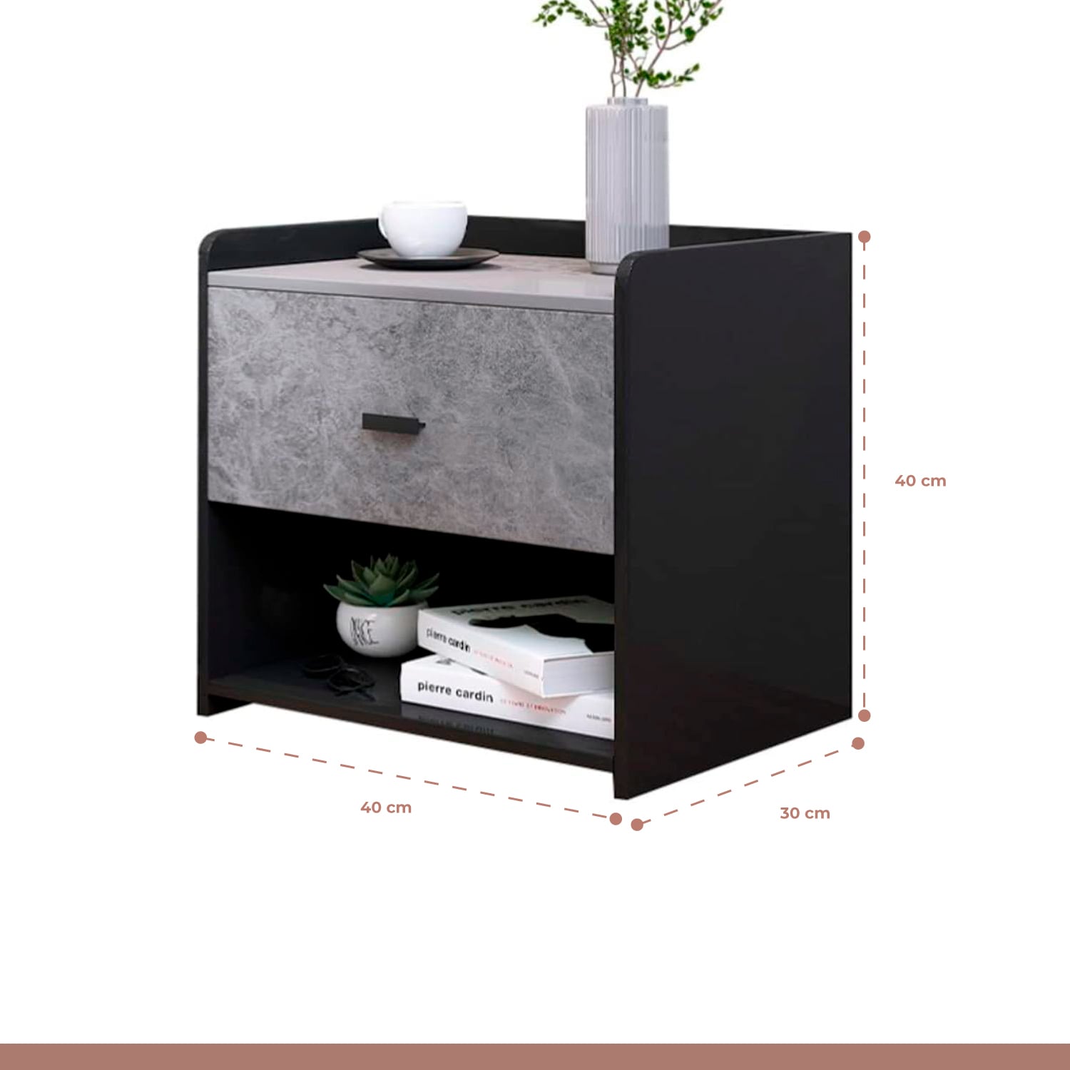PACK DE 2 VELADORES MARMOL MDF GRIS - 4