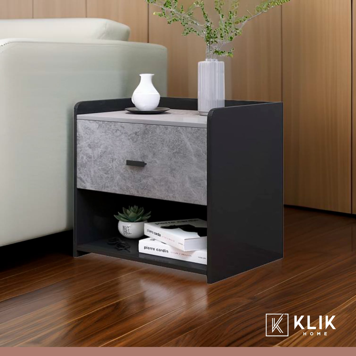 PACK DE 2 VELADORES MARMOL MDF GRIS - 8