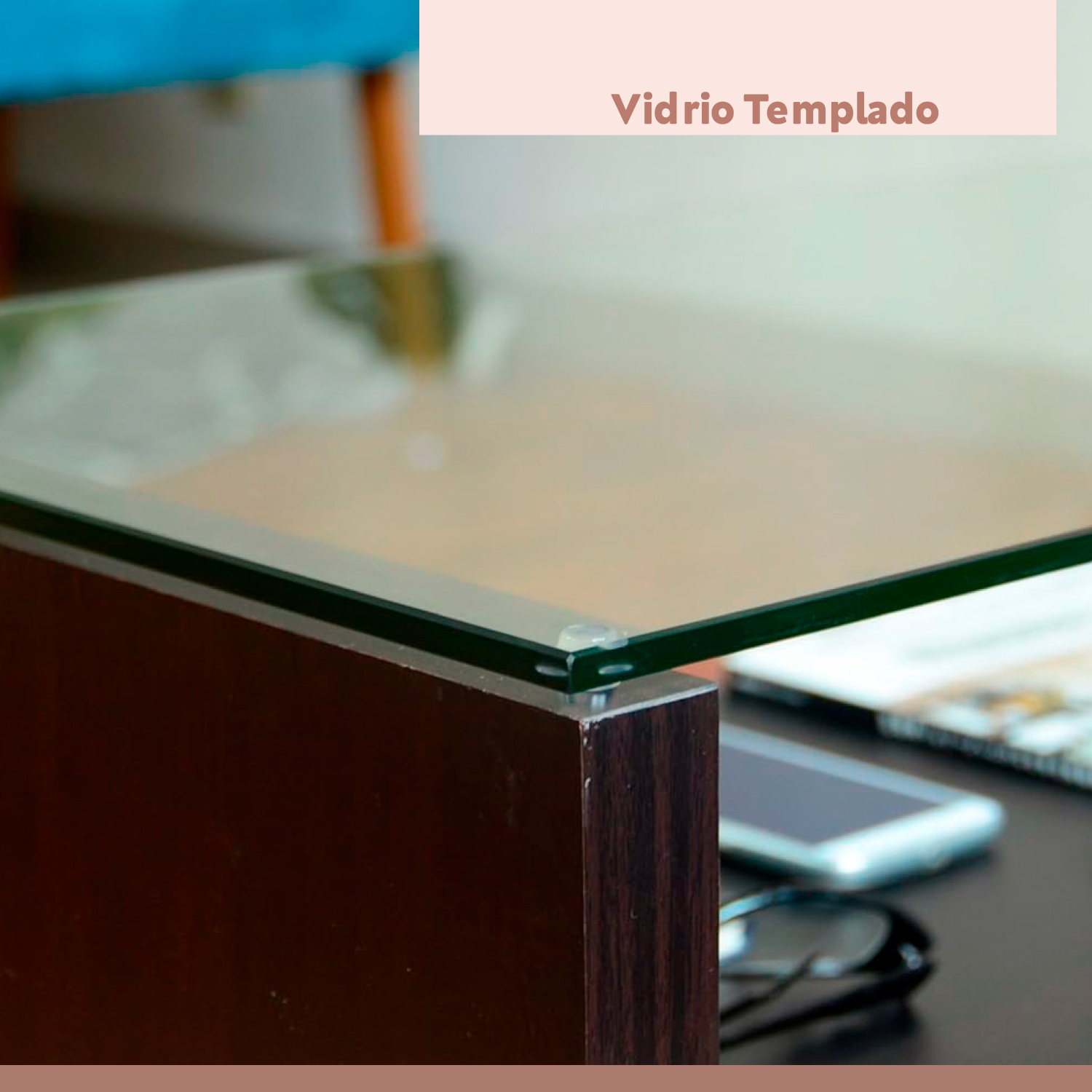 MESA DE CENTRO MODERNA MADERA WALNUT WOOD VIDRIO - 5