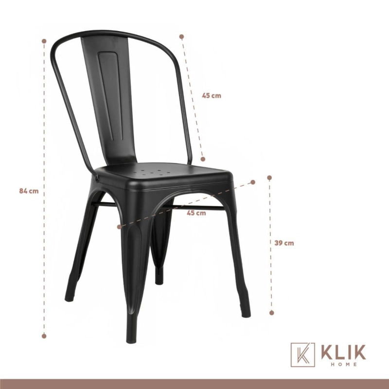 COMEDOR INDUSTRIAL 140X90 MADERA OSCURA WALNUT + 6 SILLAS TOLIX NEGRAS - 6