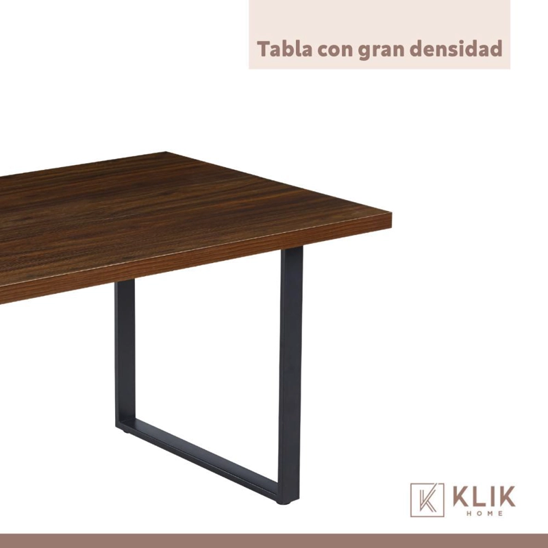 COMEDOR INDUSTRIAL 140X90 MADERA OSCURA WALNUT + 6 SILLAS TOLIX NEGRAS - 7