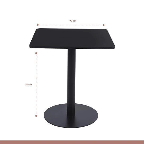 MESA RESTAURANT 70X70 TUBO METAL CUBIERTA MDF + 4 SILLAS TOLIX - NEGRA - 5