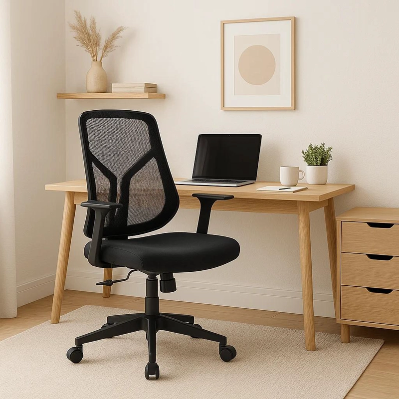 SILLA DE OFICINA ERGONOMICA NOVA MESH - NEGRA - 3