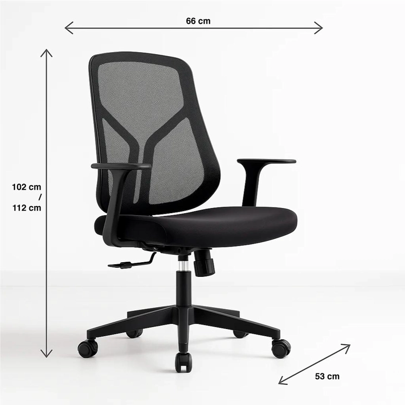 SILLA DE OFICINA ERGONOMICA NOVA MESH - NEGRA - 4