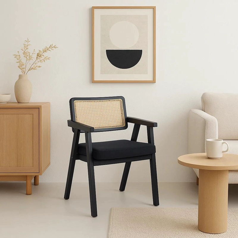 SITIAL ACOLCHADO CHANDIGARH BUTACA RATTAN - NEGRO - 3