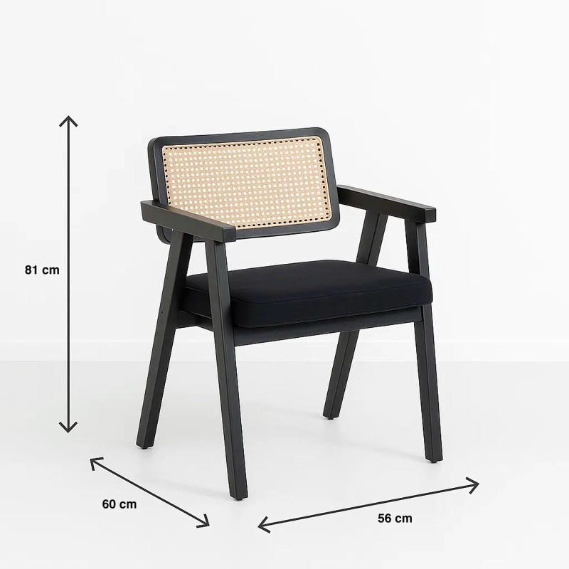 SITIAL ACOLCHADO CHANDIGARH BUTACA RATTAN - NEGRO - 4