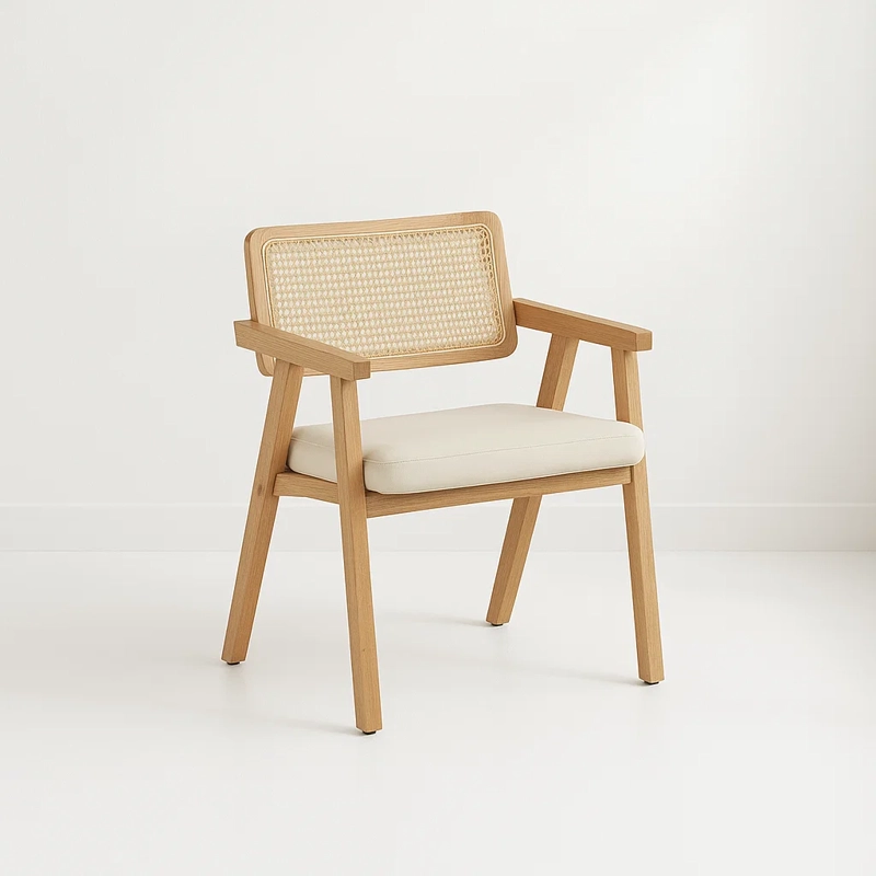 SITIAL ACOLCHADO CHANDIGARH BUTACA RATTAN - MADERA - 2