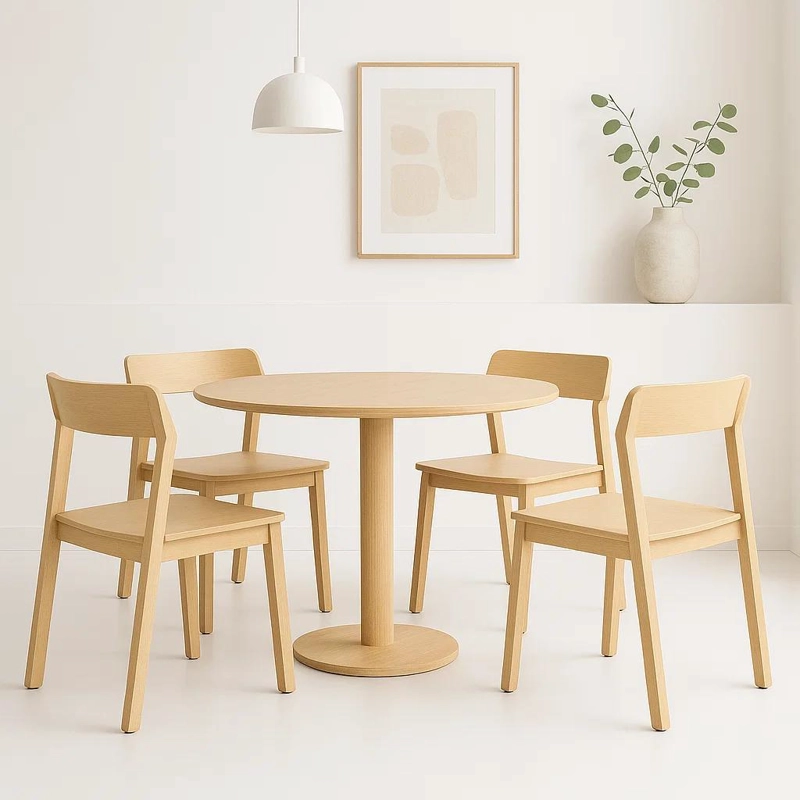 PACK DE 4 SILLAS DE COMEDOR MADERA ROVER VIENA NATURAL - 2