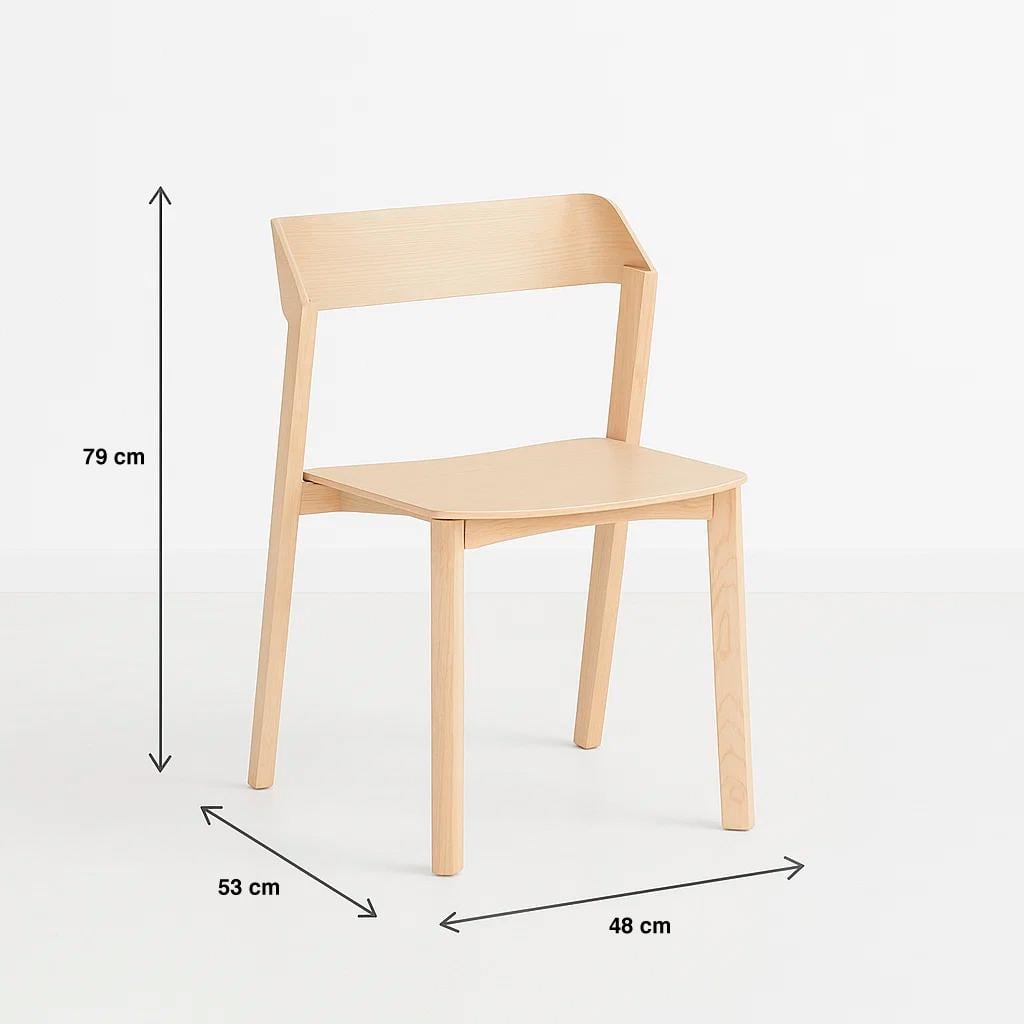 PACK DE 4 SILLAS DE COMEDOR MADERA ROVER VIENA NATURAL - 4
