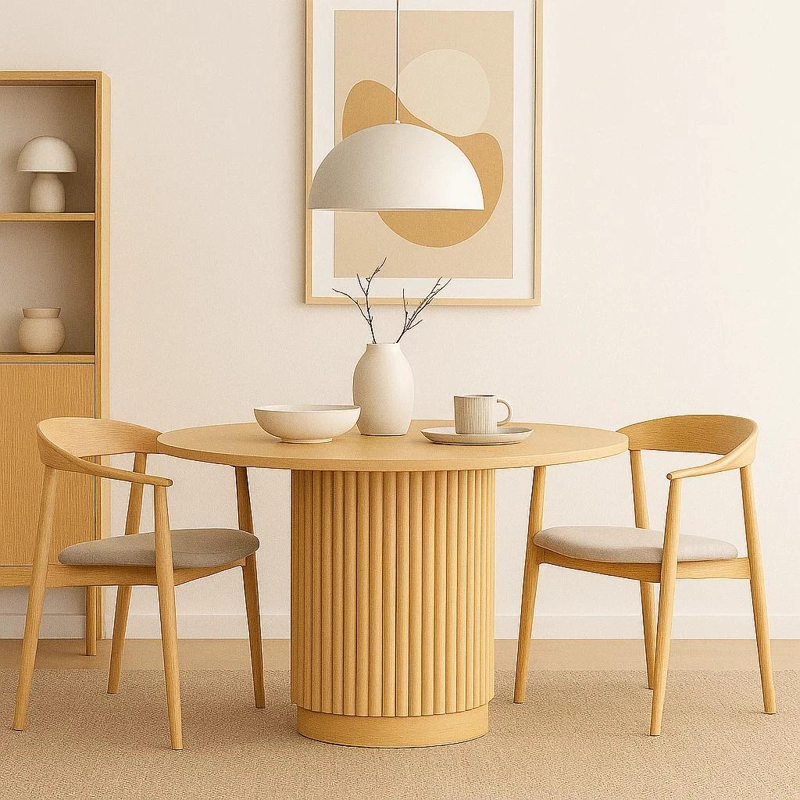 MESA REDONDA NORDICA ARMONIA DE 130 CM MADERA NATURAL - 3