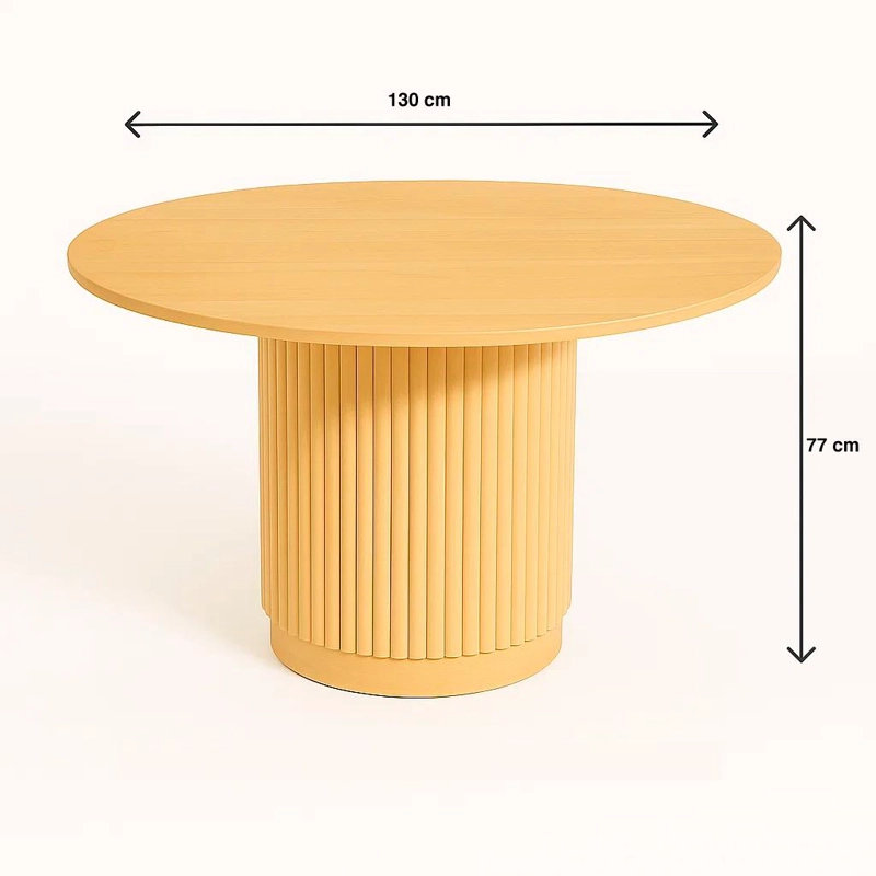 MESA REDONDA NORDICA ARMONIA DE 130 CM MADERA NATURAL - 4