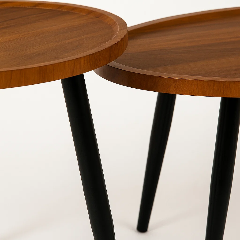 SET DE MESAS DE CENTRO NIDO - DISEÑO MODERNO DE MADERA Y METAL - 6