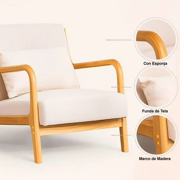 SILLON LOUNGE ASKJA - BEIGE CLARO - 5
