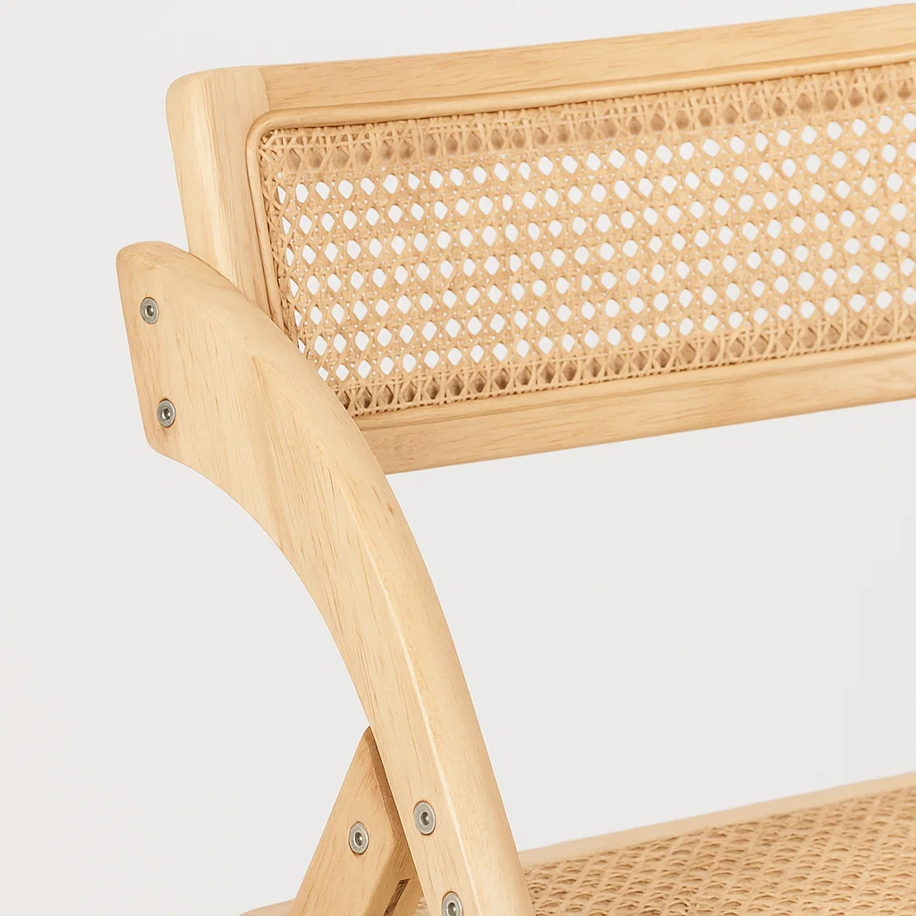 SILLA AMBAR PLEGABLE DE MADERA RATTAN NATURAL - 6