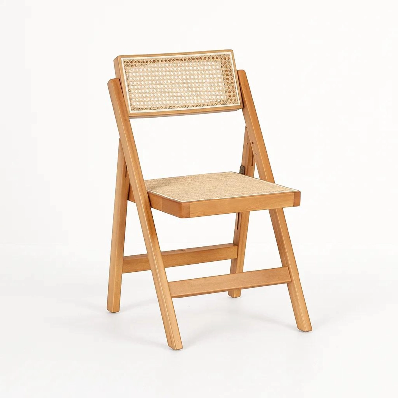 SILLA MISTRAL PLEGABLE DE MADERA RATTAN NATURAL - 1
