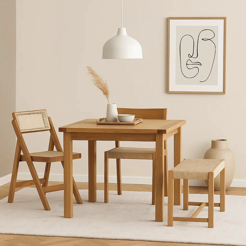 SILLA MISTRAL PLEGABLE DE MADERA RATTAN NATURAL - 3