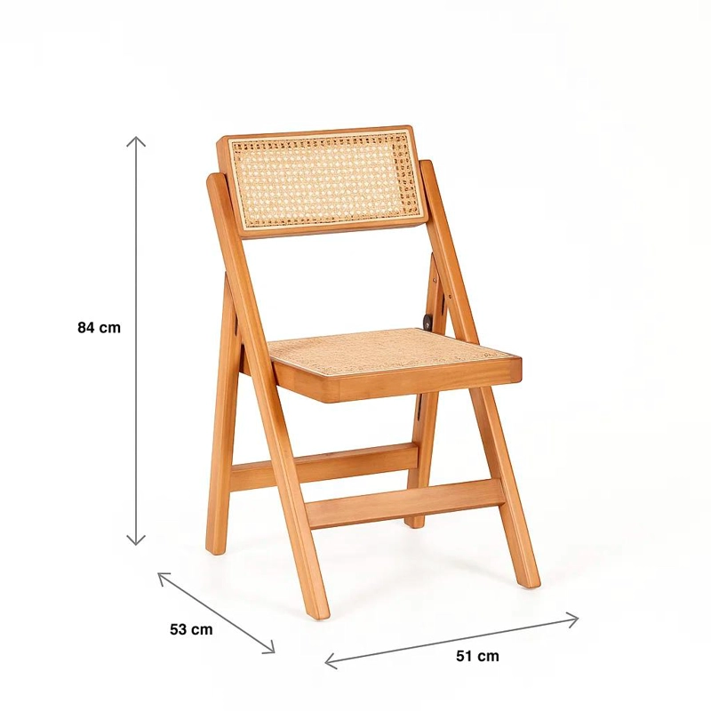 SILLA MISTRAL PLEGABLE DE MADERA RATTAN NATURAL - 4