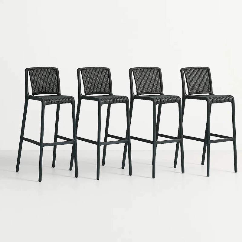 PACK DE 4 TABURETES ALTOS CAPRI POLIPROPILENO - NEGRO - 1