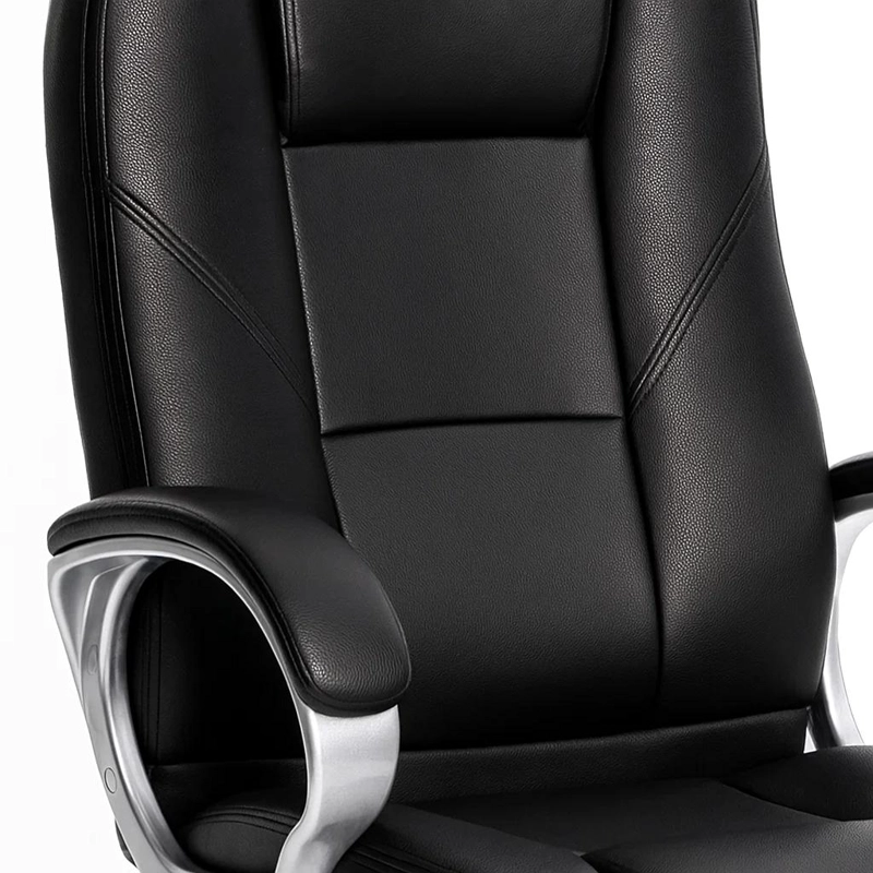 SILLA DE OFICINA EJECUTIVA MAGNUS CUERO SINTE TICO - NEGRO - 6