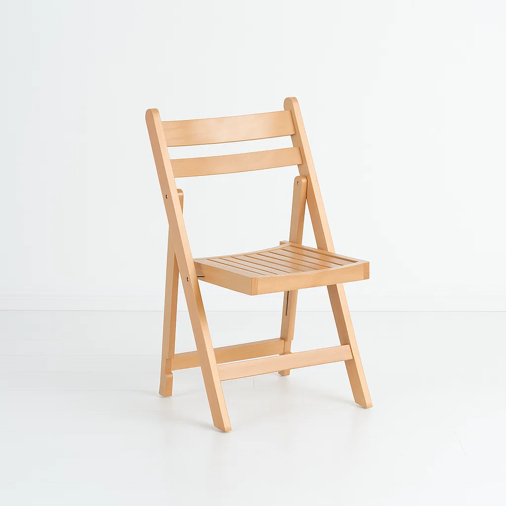 SILLA DUNA PLEGABLE DE MADERA NATURAL - 1