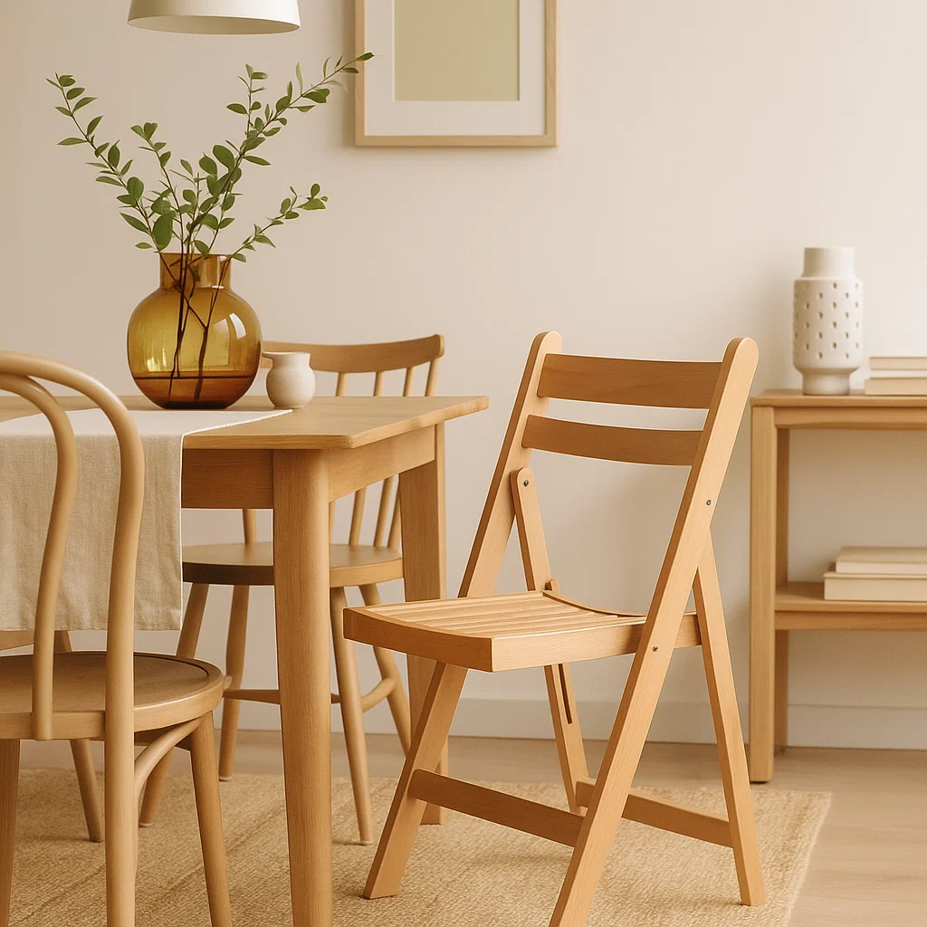 SILLA DUNA PLEGABLE DE MADERA NATURAL - 3