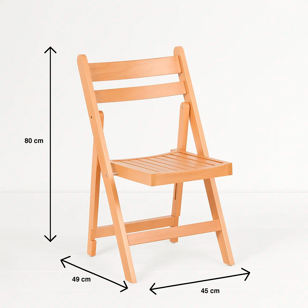 SILLA DUNA PLEGABLE DE MADERA NATURAL - 4