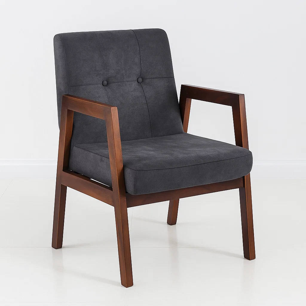SILLON MARLOW DE TERCIOPELO - GRIS OSCURO - 1