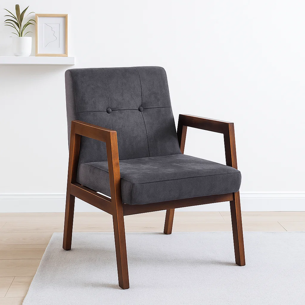 SILLON MARLOW DE TERCIOPELO - GRIS OSCURO - 2