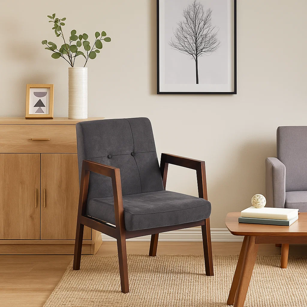 SILLON MARLOW DE TERCIOPELO - GRIS OSCURO - 3