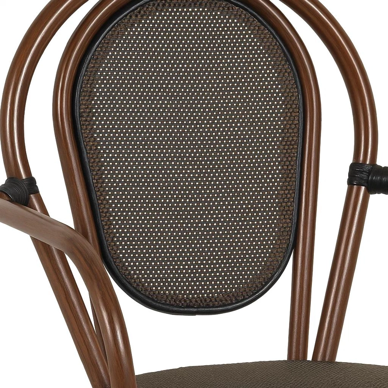 SILLA PROVENCE PARISINA RATTAN CON REPOSABRAZOS - CAFE  OSCURO - 6