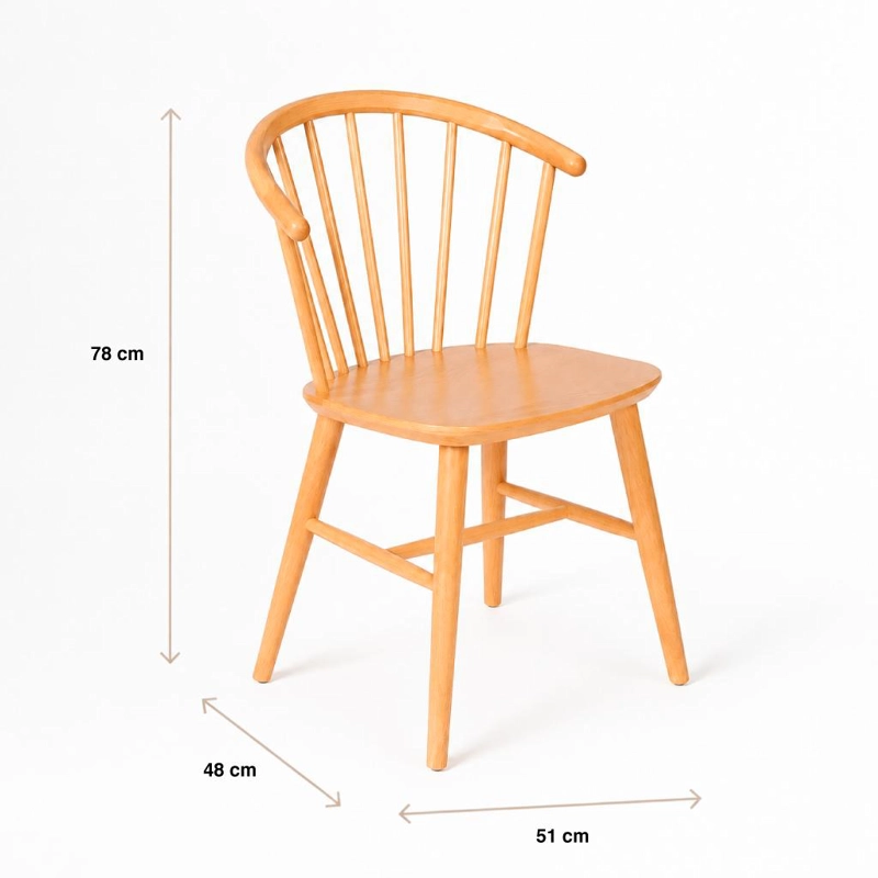 SILLA LYKKE DE MADERA - NATURAL - 4