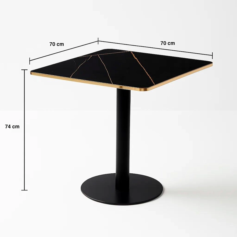 MESA LUXOR DE MDF EFECTO MARMOL NEGRO CON DORADO - 4