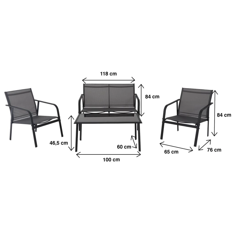 JUEGO DE TERRAZA AERO 3 SOFAS Y 1 MESA DE CENTRO - 8