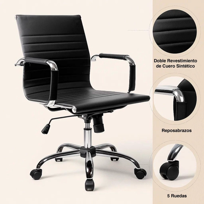 SILLA DE OFICINA EOLIA - NEGRO - 9